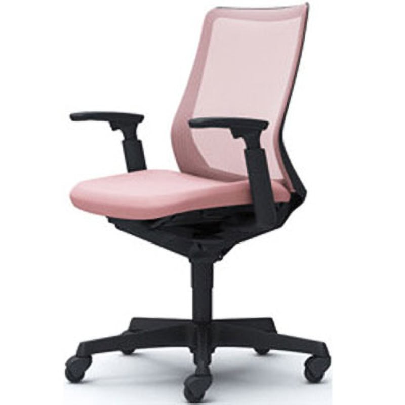 CB81JR FKA7 フルーエント 可動肘 背メッシュ ローバック ブラックボディ ハンガー無 ランバー無 ゴムキャスター 1脚 オカムラ(岡村製作所) 【通販モノタロウ】