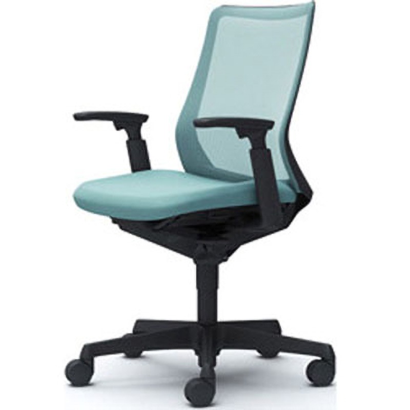 CB81ZR FKA6 フルーエント 可動肘 背メッシュ ローバック ブラックボディ ハンガー無 ランバー無 ナイロンキャスター 1脚 オカムラ(岡村製作所) 【通販モノタロウ】