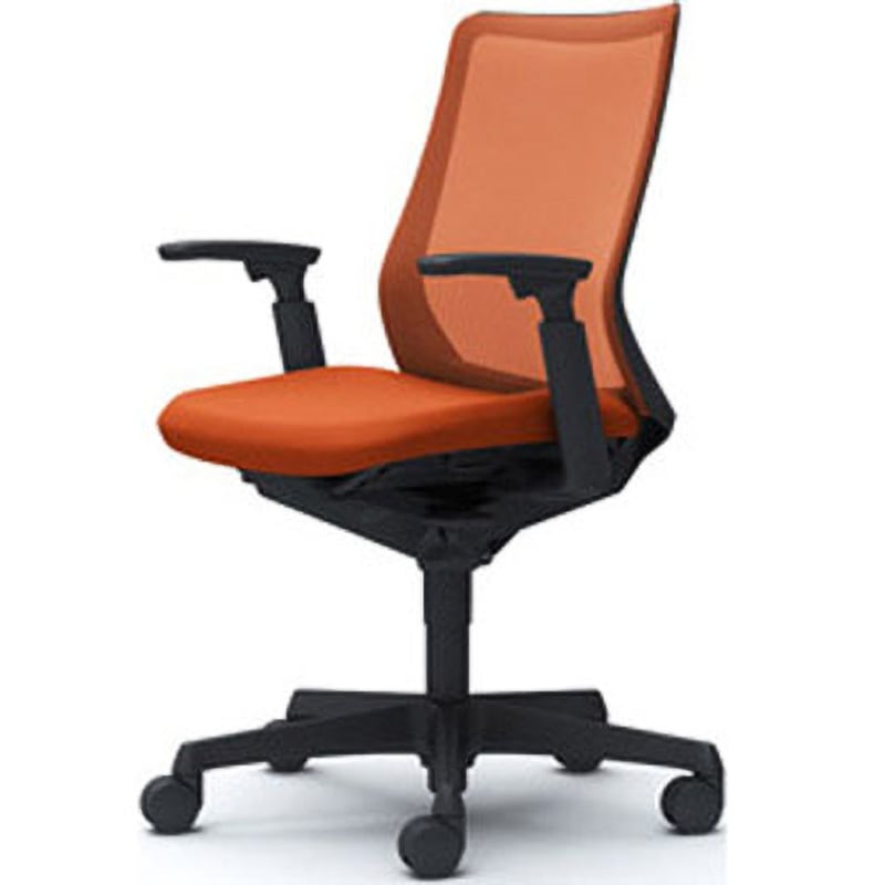 CB81ZR FKA8 フルーエント 可動肘 背メッシュ ローバック ブラックボディ ハンガー無 ランバー無 ナイロンキャスター 1脚 オカムラ(岡村製作所) 【通販モノタロウ】