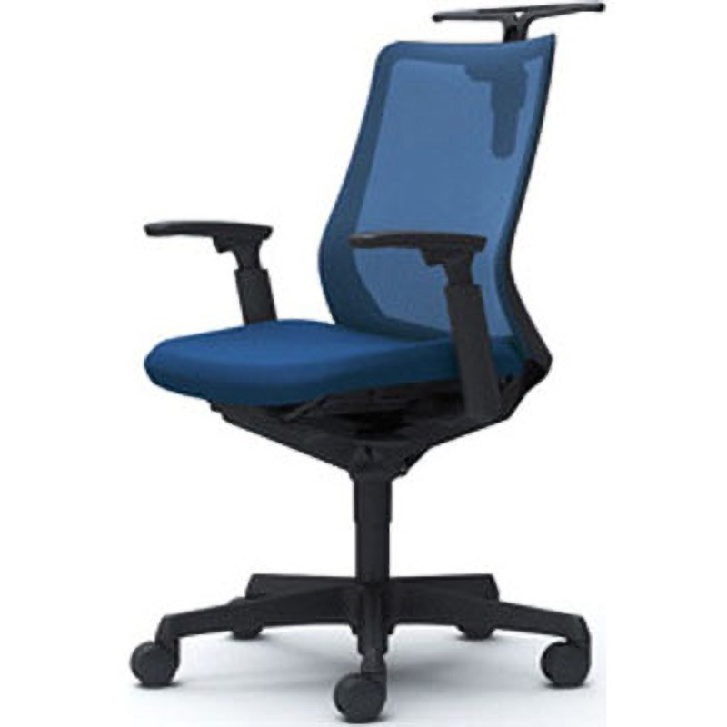 CB82ZR FKB3 フルーエント 可動肘 背メッシュ ローバック ブラックボディ ハンガー付 ランバー無 ナイロンキャスター 1脚 オカムラ(岡村製作所) 【通販モノタロウ】