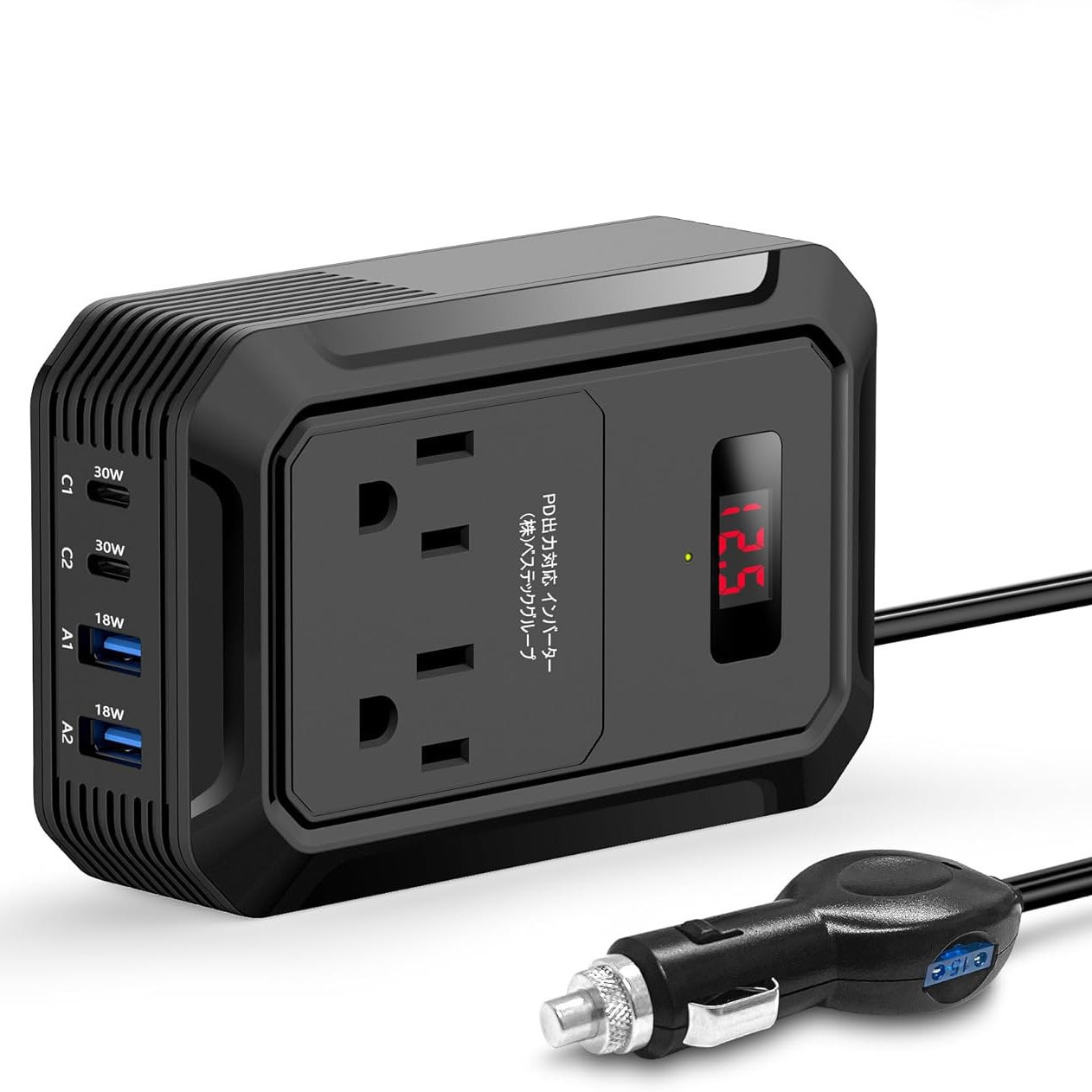 MRI2010EU-BK 修正正弦波カーインバーター200W BESTEK ブラック色