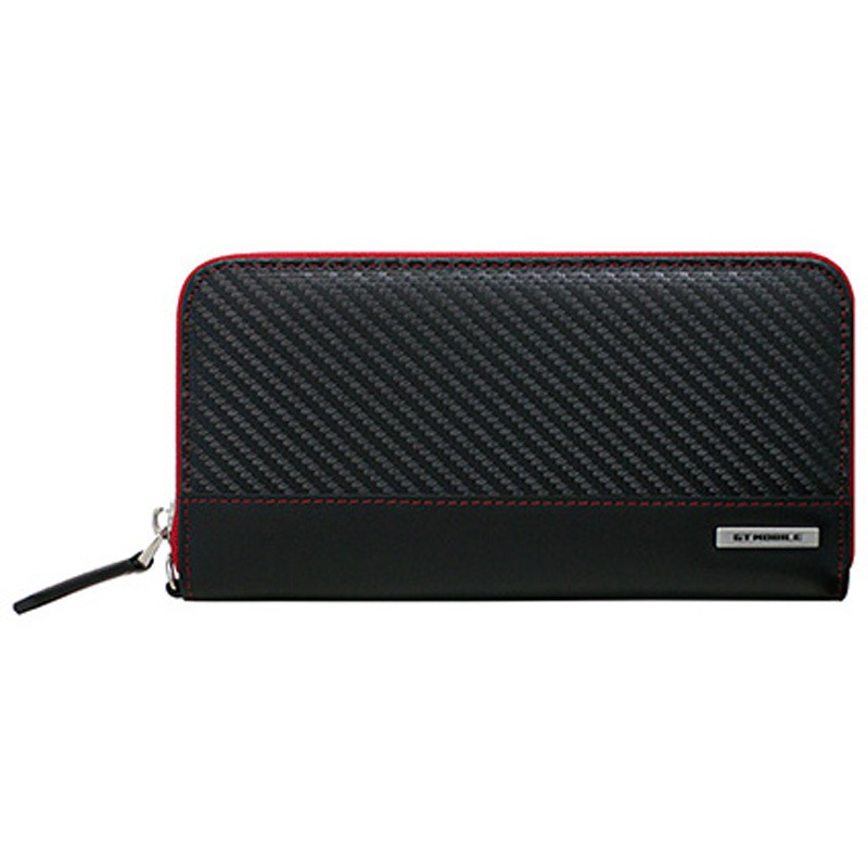 GT-WL1BK GT-MOBILEカーボンレザーラウンドファスナー長財布 エアージェイ 本革・PU
