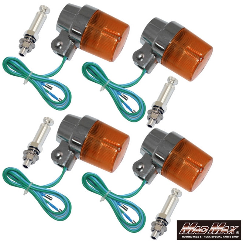 MM11-0080-OR-2 汎用 丸型 ヨーロピアンウィンカー M10×73mmアルミ取付ステー付き MAD MAX(マッドマックス) オレンジ   MM11-0080-OR-2 7,598円