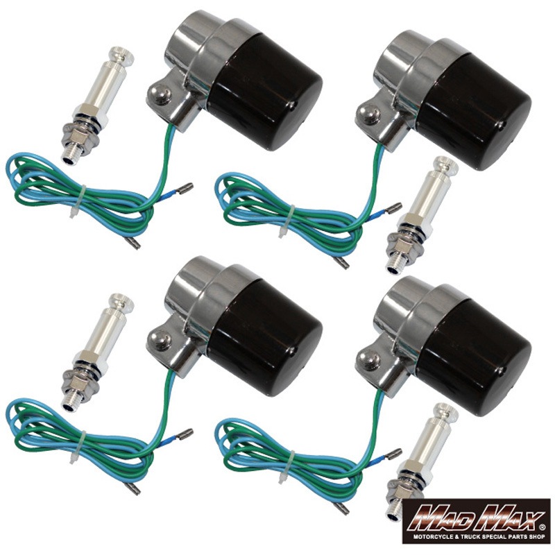 MM11-0080-SM-2 汎用 丸型 ヨーロピアンウィンカー M10×73mmアルミ取付ステー付き MAD MAX(マッドマックス) スモーク   MM11-0080-SM-2 7,598円