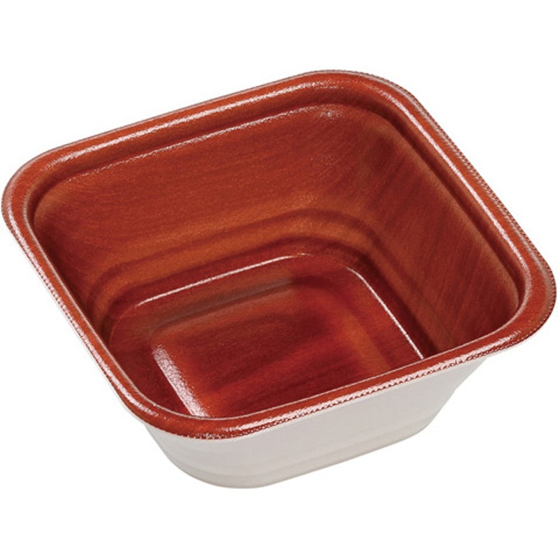 16-16(61MFPひだ赤茶 DLV角丼 エフピコ 本体