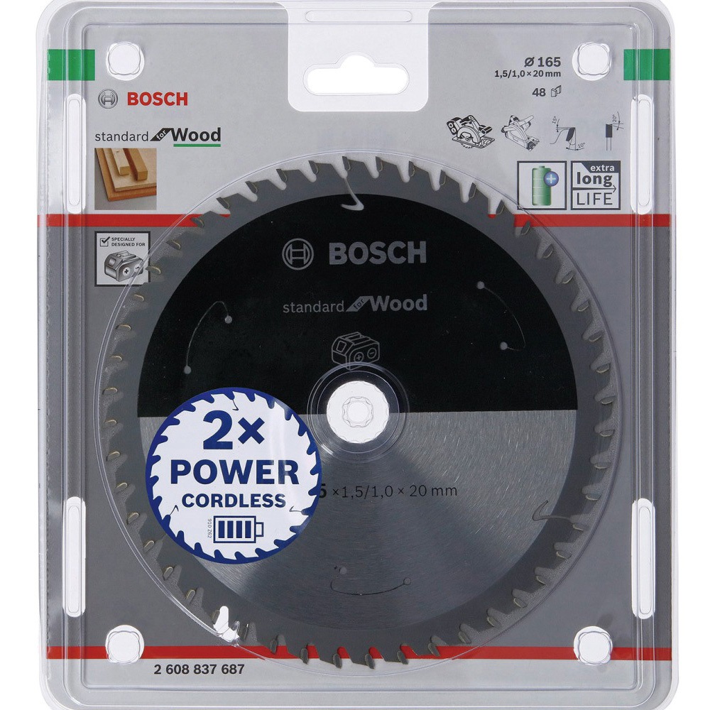 新品 BOSCH コードレスののこぎり 2608837687 コードレス工具専用丸のこ刃 BOSCH(ボッシュ) 刃数48P 適合