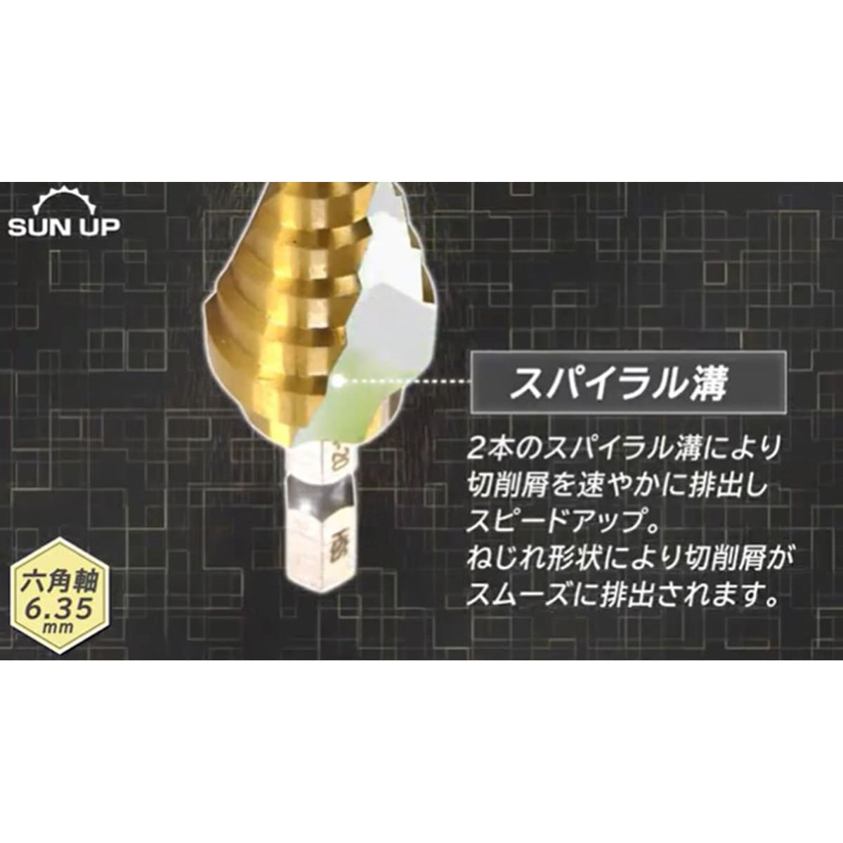 SSD-02 真速スパイラルステップドリル(タケノコドリル) 鉄工用9段 SUN