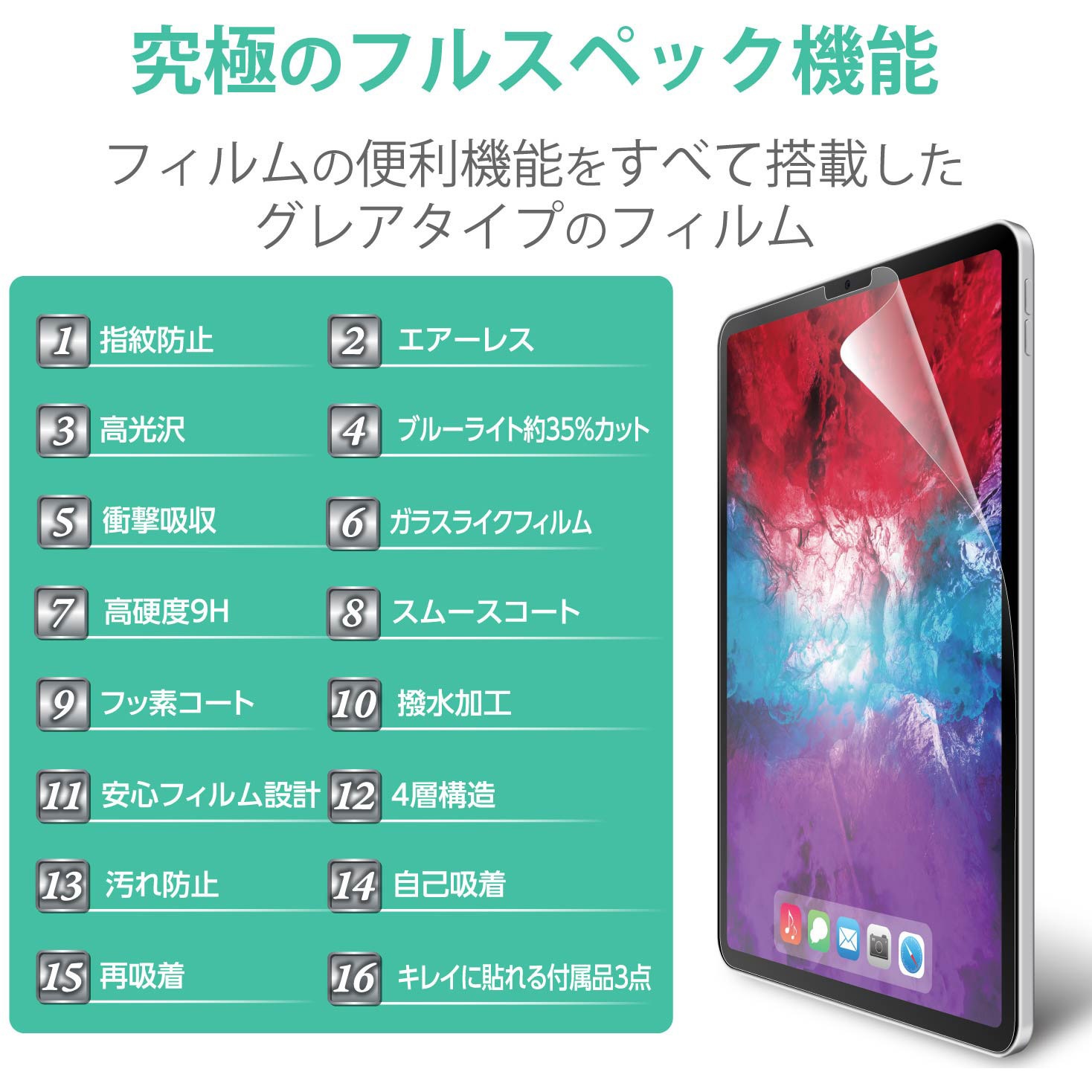 Tb A20mflmfg Ipad Air 10 9インチ Ipad Pro 11インチ フィルム 耐衝撃 ブルーライトカット 光沢 スムースコート エレコム クリア Tb A20mflmfg 通販モノタロウ 61328549