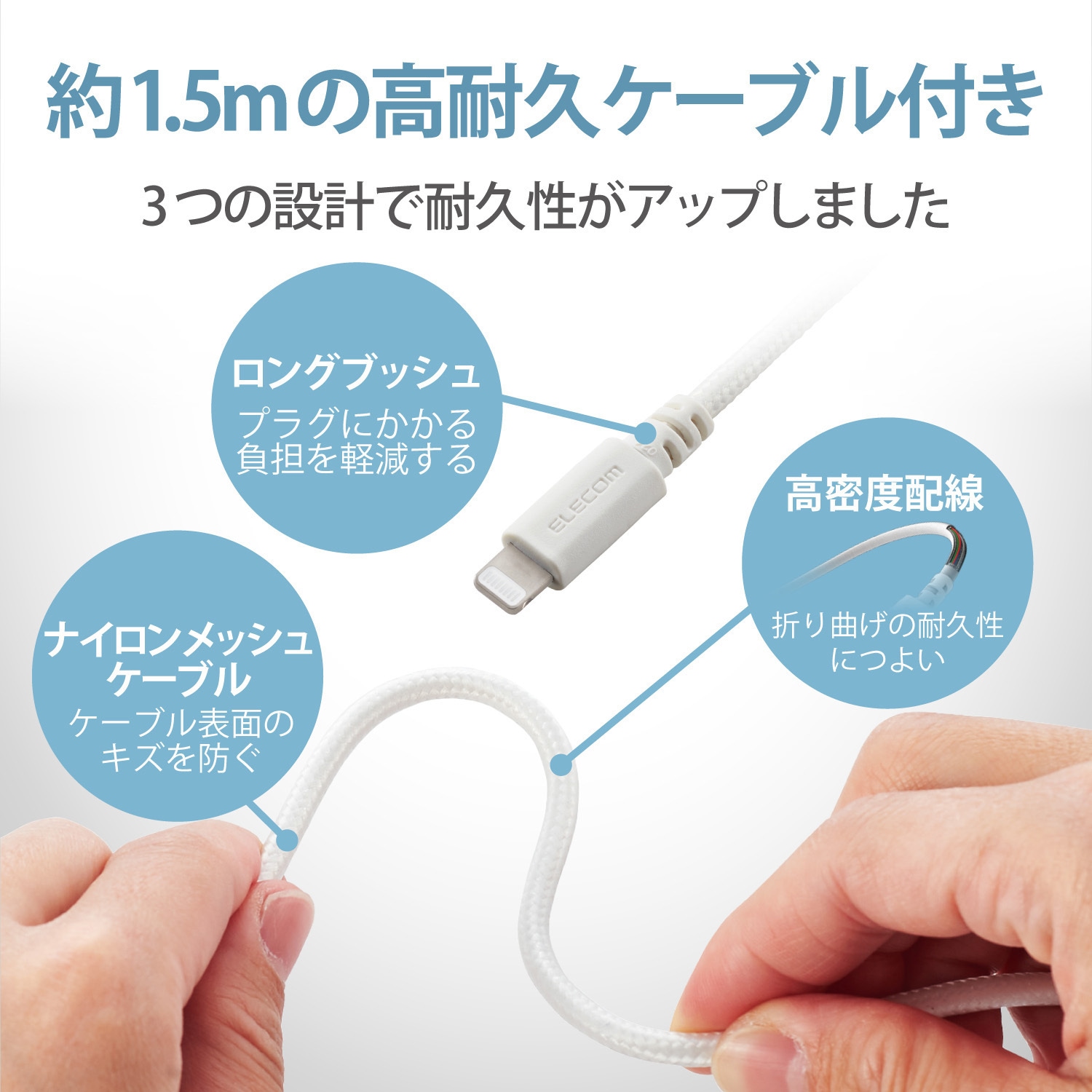 MPA-ACL09WF iPhone充電器 2.4A出力 ライトニングケーブル 付属