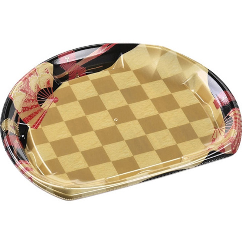 26-22(V1) 扇市松金 半月皿 1ケース(50枚×12袋) エフピコ 【通販モノタロウ】