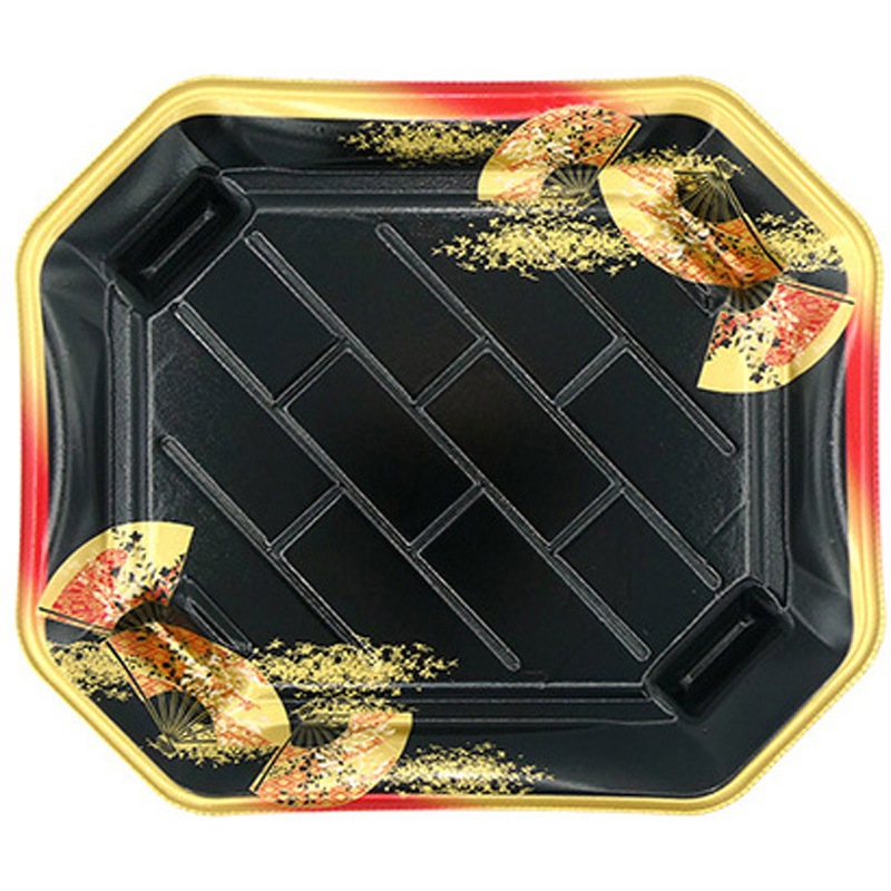 3-4 金フチ扇 美彩 本体 1ケース(50枚×12袋) エフピコ 【通販モノタロウ】