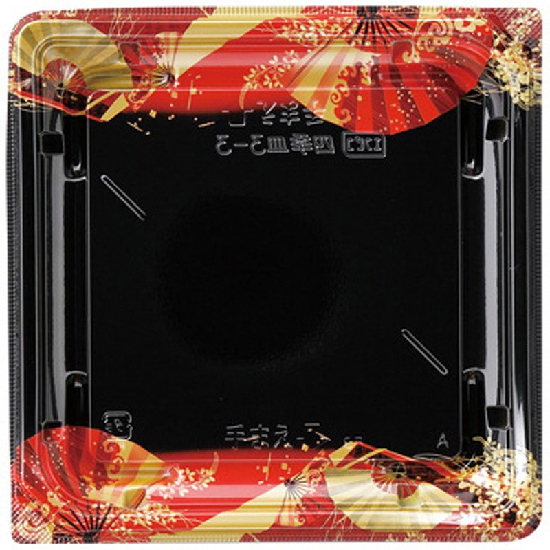 3-3 扇ばやし赤 四季皿 本体 1ケース(50枚×12袋) エフピコ 【通販モノタロウ】