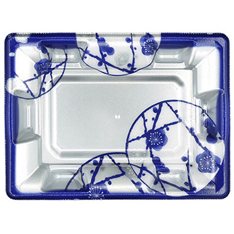 19-14 はな絵紺 長角皿 本体 1ケース(50枚×18袋) エフピコ 【通販モノタロウ】