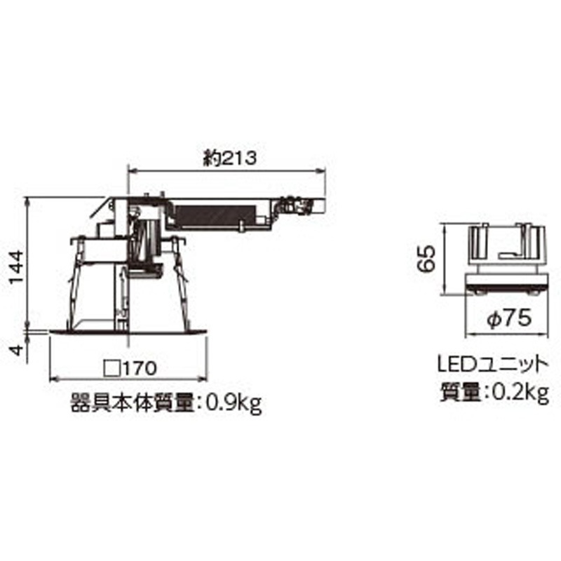 東芝 LEKD2036010L-LS9　２０００ユニット交換形ＤＬ角形　ＬＥＤ組み合せ器具　電源ユニット内蔵 商品詳細：LEKD203013L-LS9 | 商品情報検索（商品データベース