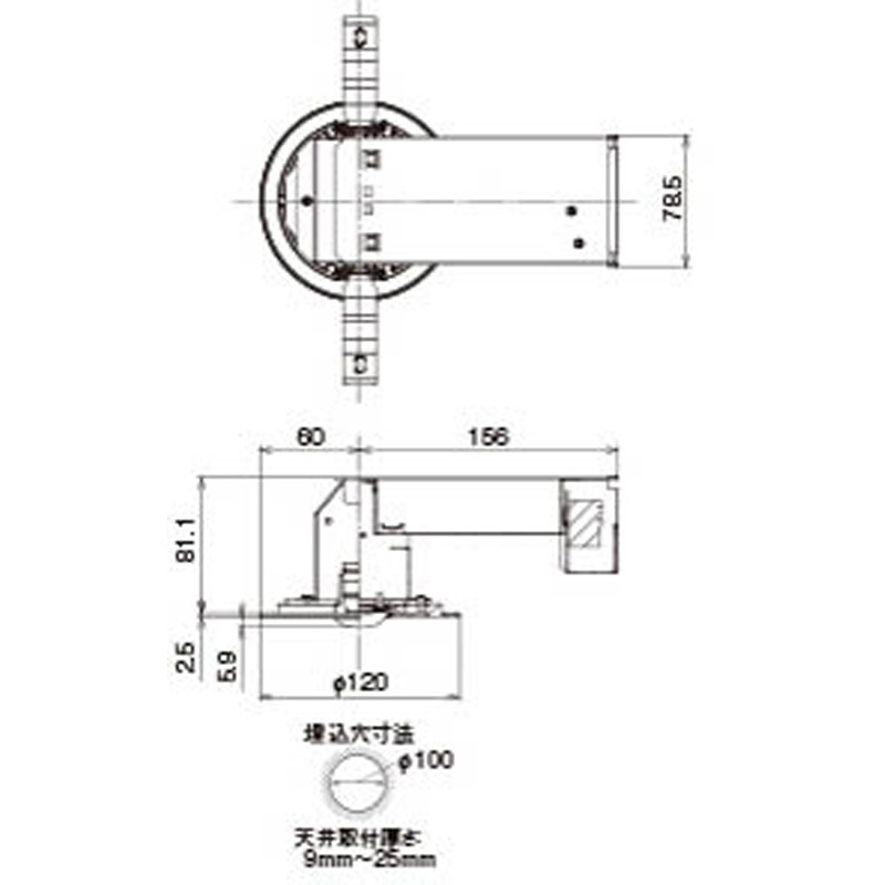 LEDDM10100 LED非常灯 東芝ライテック 水平天井取付専用タイプ