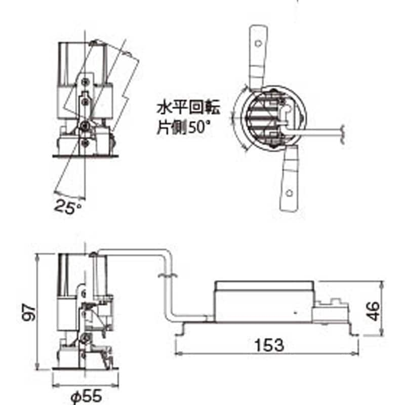 LEDU-05305L2V-RD1 ユニバーサルDLグレアレスΦ50 東芝ライテック 配光角度28° Ra93 中角 2700K 電球色 LEDU- 05305L2V-RD1 - 【通販モノタロウ】