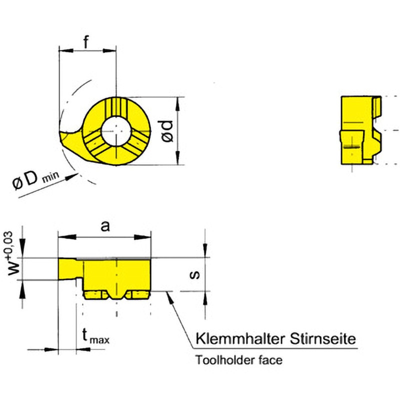 L111.0100.1.00EG55 ミニ 小径溝入れ加工用インサート L111～ 1箱(2個) HORN 【通販モノタロウ】