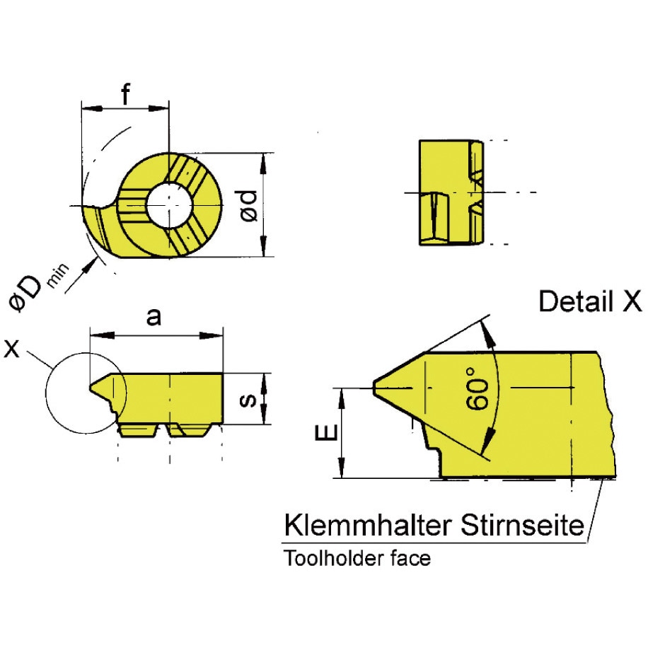 R107.0205.1.01EG55 ミニ 小径溝入れ加工用インサート R107～ 1箱(2個) HORN 【通販モノタロウ】