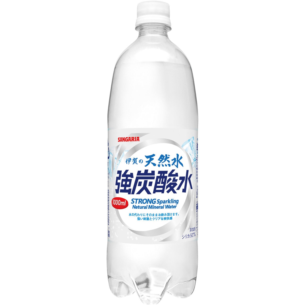 サンガリア　伊賀の天然水　強炭酸水　５００ｍｌ　ペットボトル　１ケース（２４本）