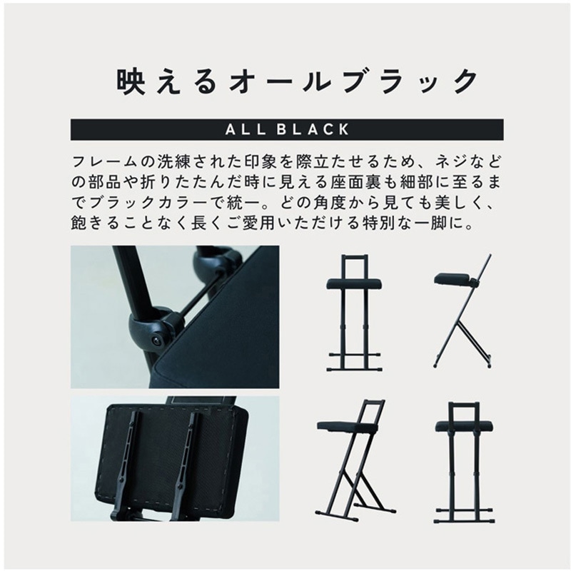 NK-018BK-2 ルルチェア 永井興産 ブラック色 高さ740mm幅370mm奥行