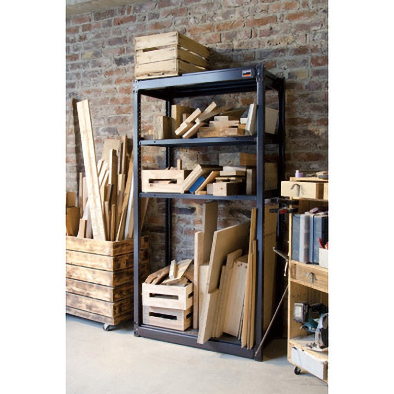 TRUSCO 軽量ボルトレス棚TSUG型 単体タイプ 942X340XH1800 ( TSUG100-63K-5-HBK ) トラスコ中山(株)