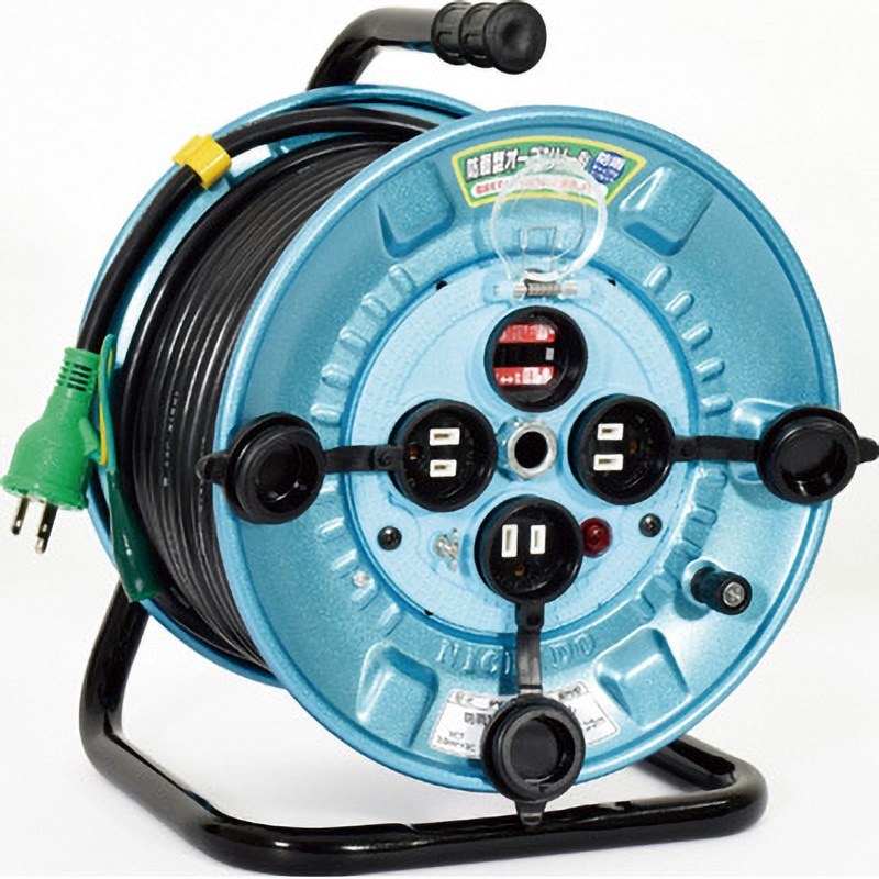 PWO-EK33 安全対策電工ドラムオープンリール 日動工業 3口 漏電過負荷短絡保護兼用