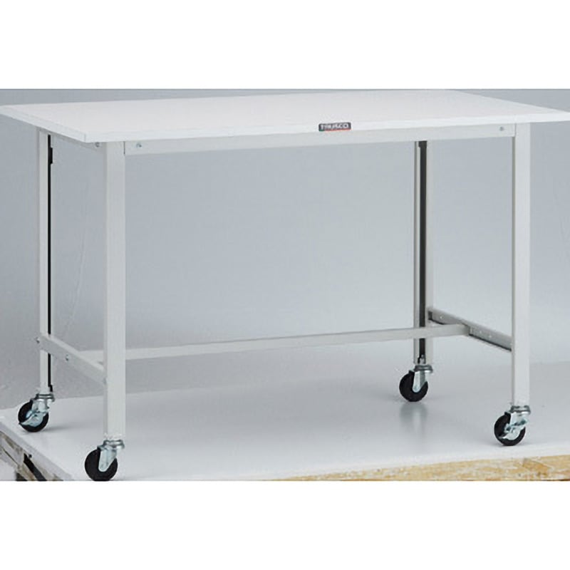 AO-1260C75 軽量作業台(Φ75mmゴムキャスター付) TRUSCO ポリ化粧製天板 荷重90kg 間口1200mm奥行600mm高さ809mm  AO-1260C75