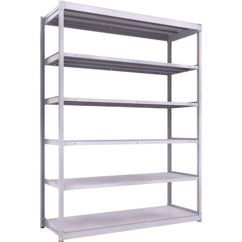 TUG200-86L-6 軽中量ボルトレス棚TUG型(200kgタイプ、高さ2400mm) TRUSCO ホワイト色 荷重1500kg 奥行642mm  TUG200-86L-6