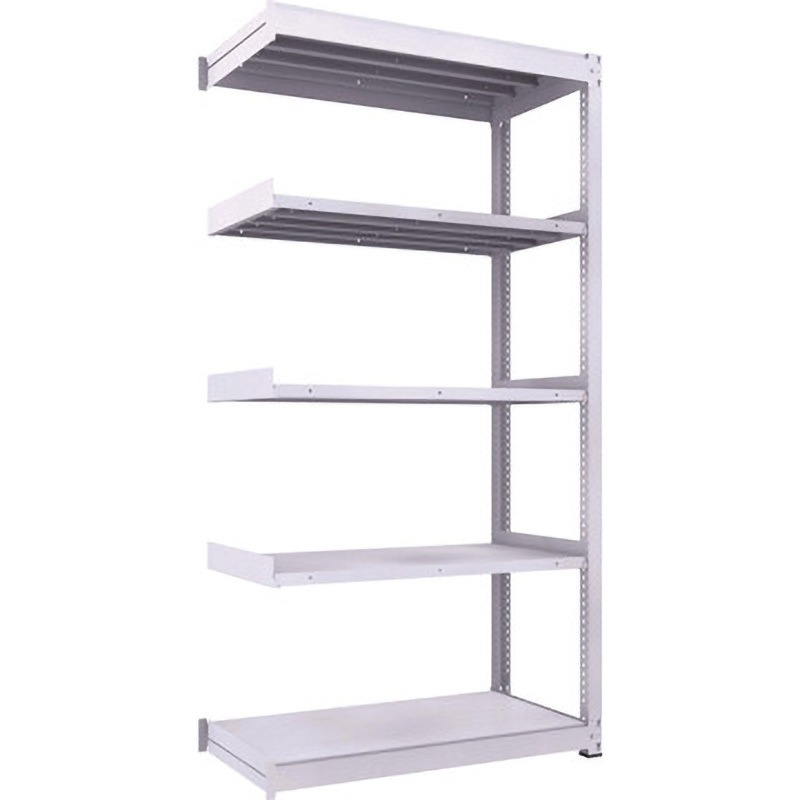 TUG450-84L-5B 中量ボルトレス棚TUG型(300kgタイプ、高さ2400mm) TRUSCO ホワイト色 5段 荷重450kg/段   TUG450-84L-5B