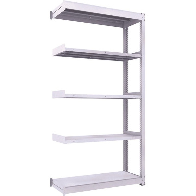 TUG450-84S-5B 中量ボルトレス棚TUG型(300kgタイプ、高さ2400mm) TRUSCO ホワイト色 5段 荷重450kg/段   TUG450-84S-5B