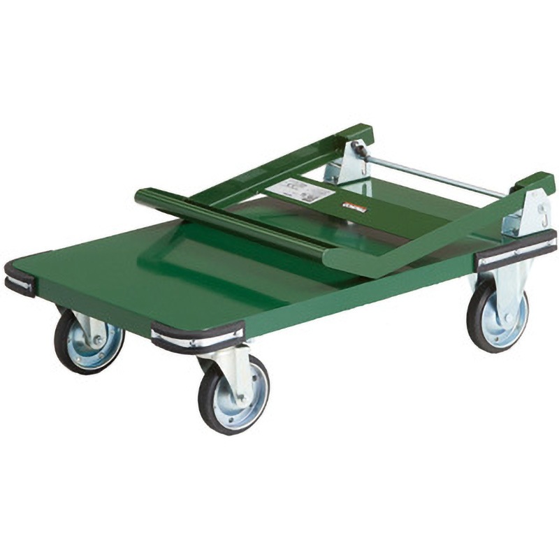 PHO-2 鋼鉄製運搬車(折りたたみハンドルタイプ) TRUSCO 積み重ね可 ゴム車輪 ブレーキなし 適合ストッパーLSP-2SET 荷台寸法900×600mm