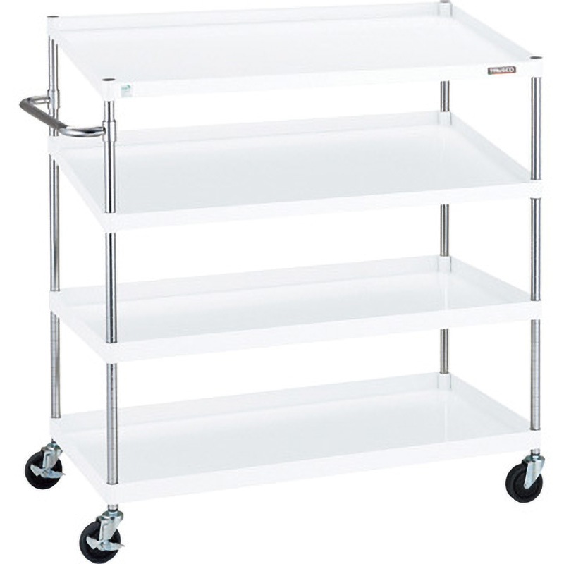 PEW-12122N2-W フェニックスワゴン(省音タイプ・傾斜棚2段付) TRUSCO 4段 引出しあり ホワイト色 高さ1300mm間口1200mm奥行600mm  PEW-12122N2-W