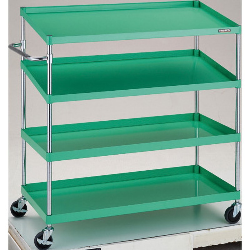 PEW-12122N2-YG フェニックスワゴン(省音タイプ・傾斜棚2段付) TRUSCO 4段 引出しあり ヤンググリーン色 高さ1300mm間口1200mm奥行600mm  PEW-12122N2-YG 45,487円