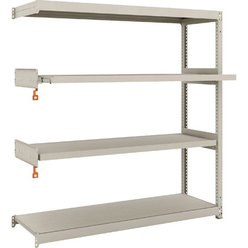 M1.5-5542M2B 軽中量ボルトレス棚M1．5型(150kgタイプ、高さ1500mm、2段、スライド2段タイプ) TRUSCO スチール グレー色 連結型仕様 間口1460mm奥行454mm