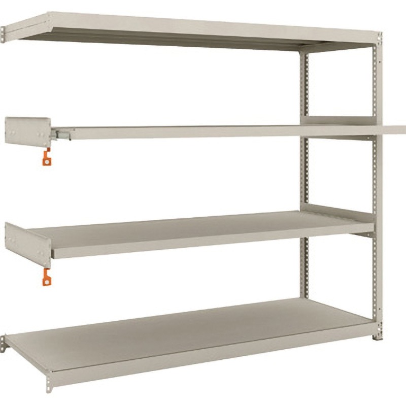 M1.5-5662M2B 軽中量ボルトレス棚M1．5型(150kgタイプ、高さ1500mm、2段、スライド2段タイプ) TRUSCO スチール グレー色 連結型仕様 間口1760mm奥行604mm