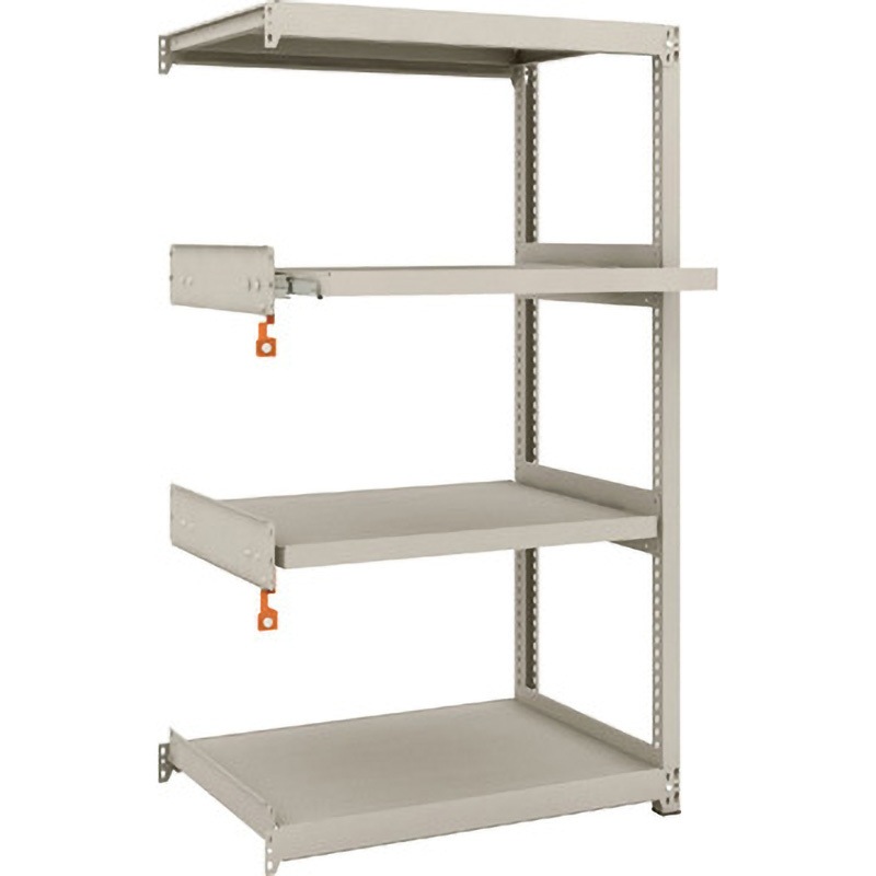 M2-5362M2B 軽中量ボルトレス棚M2型(200kgタイプ、高さ1500mm、2段、スライド2段タイプ) TRUSCO スチール グレー色 間口860mm奥行609mm  M2-5362M2B