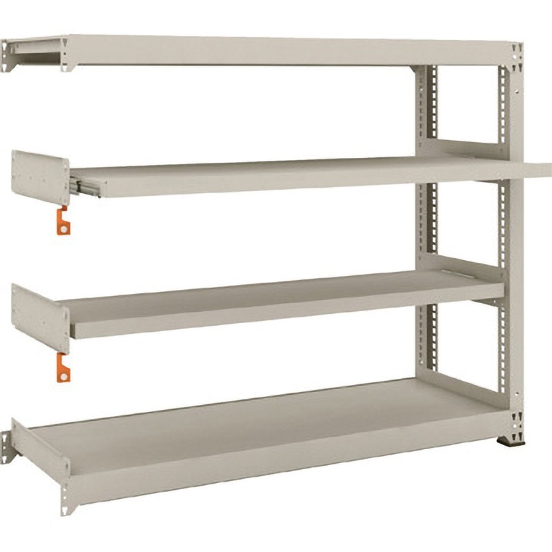 M3-4552M2B 中量ボルトレス棚M3型 (300kgタイプ、高さ1200mm、2段、スライド2段タイプ) TRUSCO グレー色 連結型仕様 間口1500mm奥行481mm  M3-4552M2B