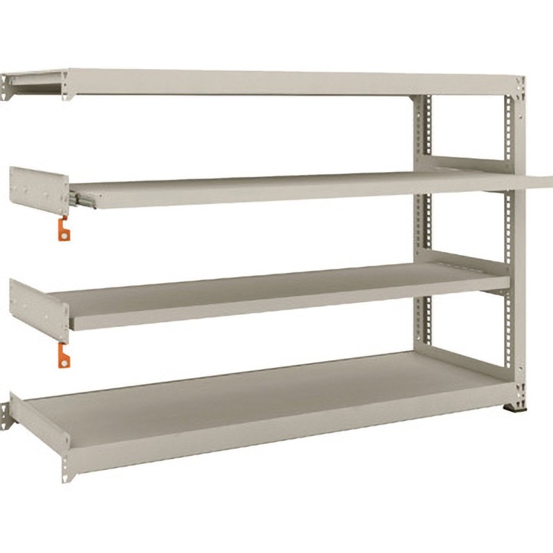 M3-4662M2B 中量ボルトレス棚M3型 (300kgタイプ、高さ1200mm、2段、スライド2段タイプ) TRUSCO グレー色 連結型仕様 間口1800mm奥行581mm  M3-4662M2B