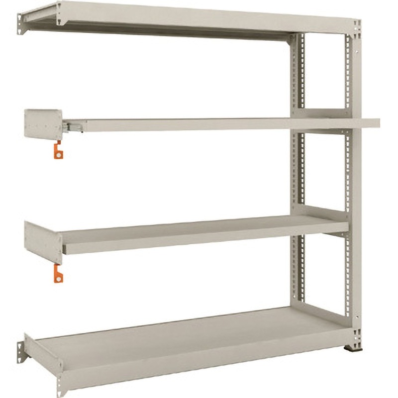 M3-5552M2B 中量ボルトレス棚M3型 (300kgタイプ、高さ1500mm、2段、スライド2段タイプ) TRUSCO グレー色 連結型仕様 間口1500mm奥行481mm  M3-5552M2B