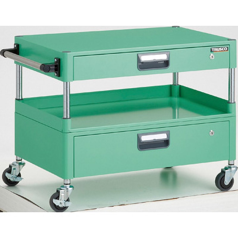 PEW-67H1VZ-YG フェニックスワゴン(省音タイプ・三方棚板1枚付) TRUSCO ヤンググリーン色 高さ600mm間口750mm奥行500mm  PEW-67H1VZ-YG 47,988円