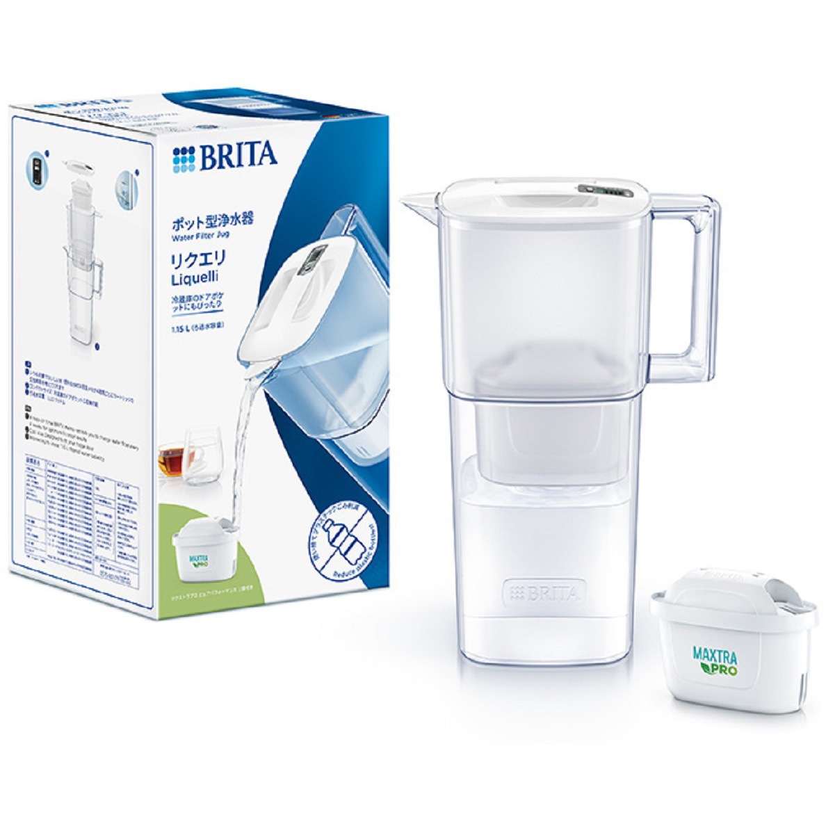 KBLQCW1M ブリタ ポット型浄水器 リクエリ カートリッジ1個付き【日本