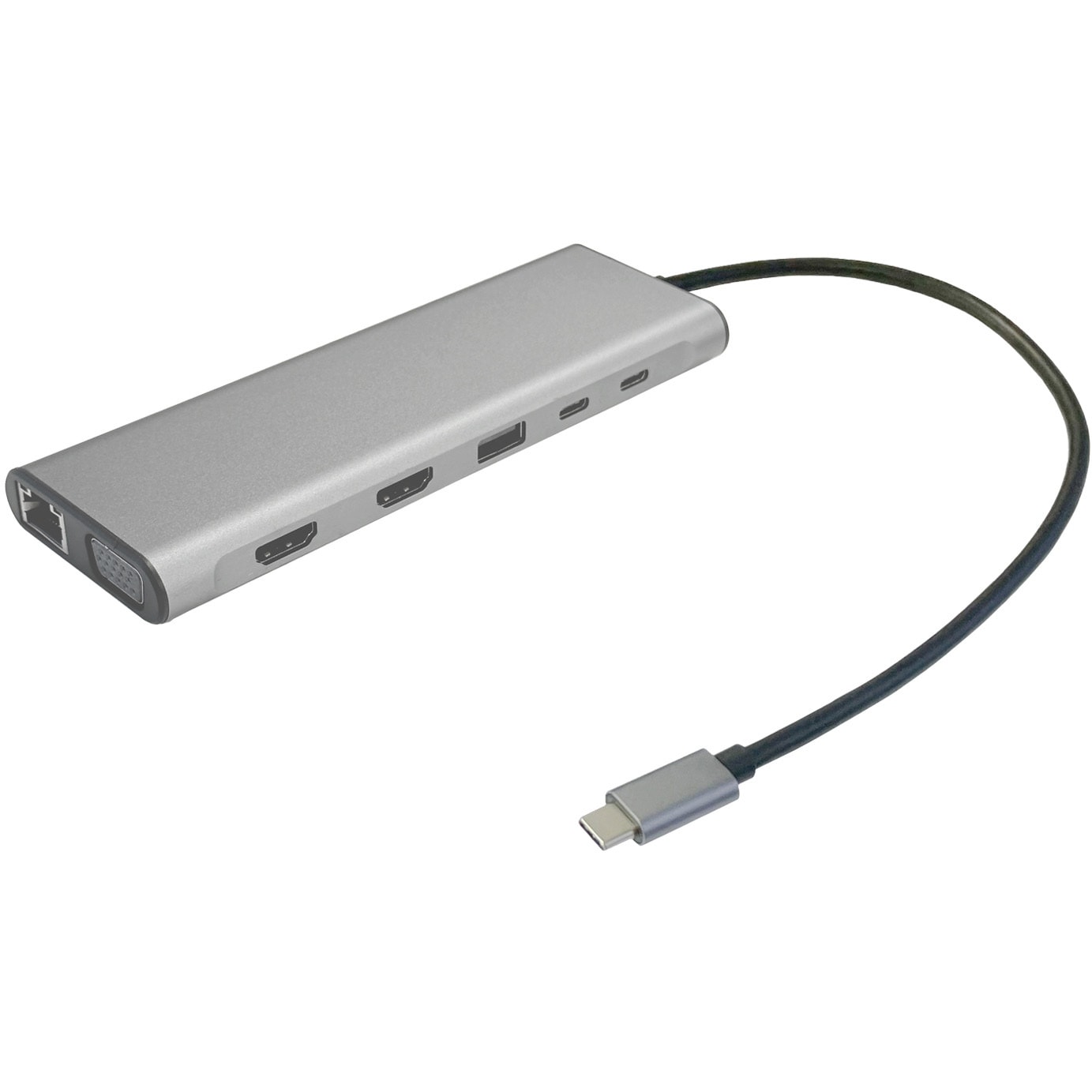 VV-UCDOCKHUB-4 USB-C to マルチ Dock Hub アダプタ〔HDMI×2(分配機能)/VGA/USB3.1×3/USB2.0×2/USB-C 480Mbps/microSD・SDカード/LAN/PD100W〕 1個 Vodaview 【通販モノタロウ】