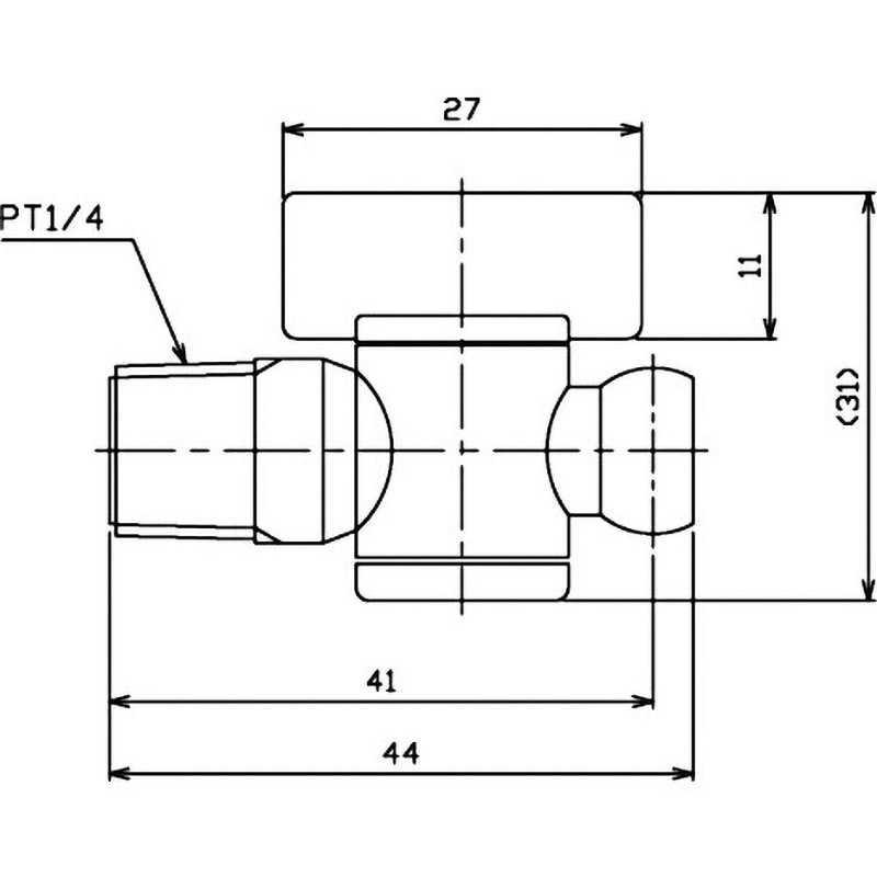 82723 クーラントバルブ オネジタイプ モノタロウ 全長44mmねじ径PT1/4