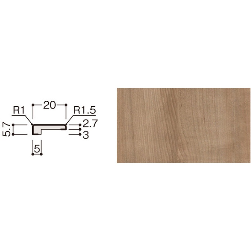 WL98-B32MG ハピアウォールハードタイプⅡ 専用施工部材見切腰パネル専用部材(縦部材) 大建工業 幅20mm長さ2730mm厚さ5mm 1箱(2本) WL98-B32MG