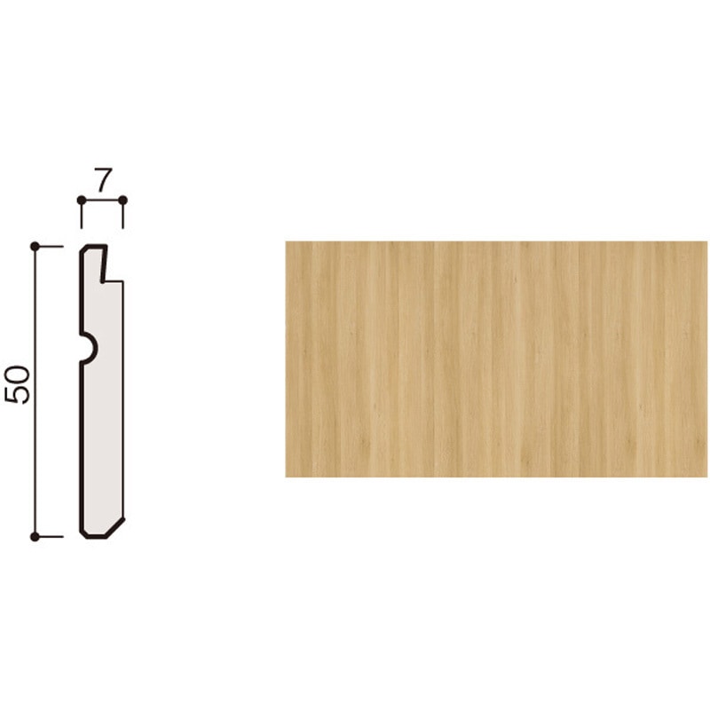 WL96-B43MA ハピアウォールベーシックタイプⅡ専用施工部材 巾木壁パネル/腰パネル/共通部材 大建工業 幅50mm長さ4000mm厚さ7mm 1箱(2本) WL96-B43MA