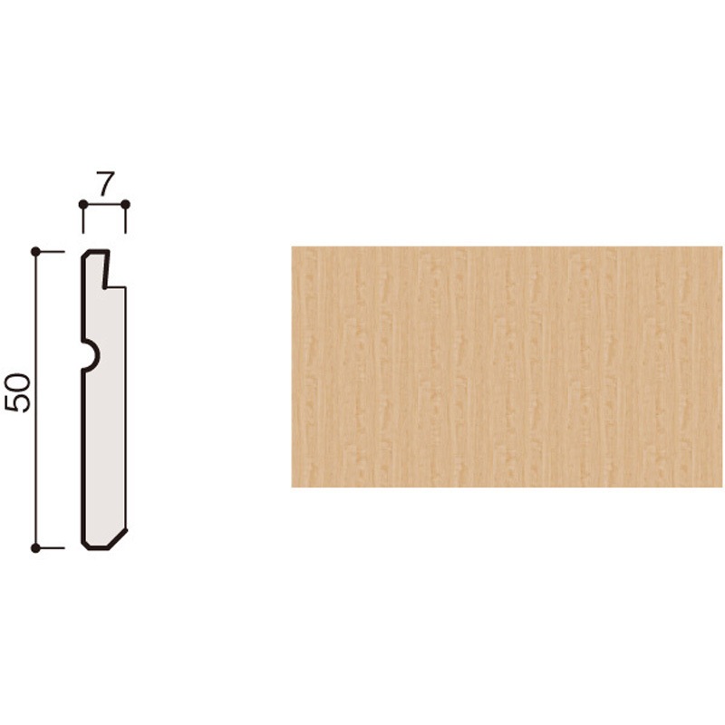WL96-B43ML ハピアウォールベーシックタイプⅡ専用施工部材 巾木壁パネル/腰パネル/共通部材 大建工業 幅50mm長さ4000mm厚さ7mm 1箱(2本) WL96-B43ML