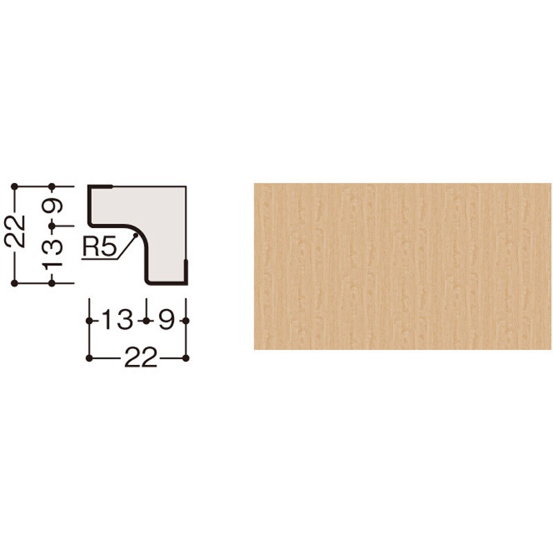 WL98-B22ML ハピアウォールハードタイプⅡ 専用施工部材入隅壁パネル専用部材(縦部材) 大建工業 幅22mm長さ2730mm厚さ22mm 1箱(1本) WL98-B22ML