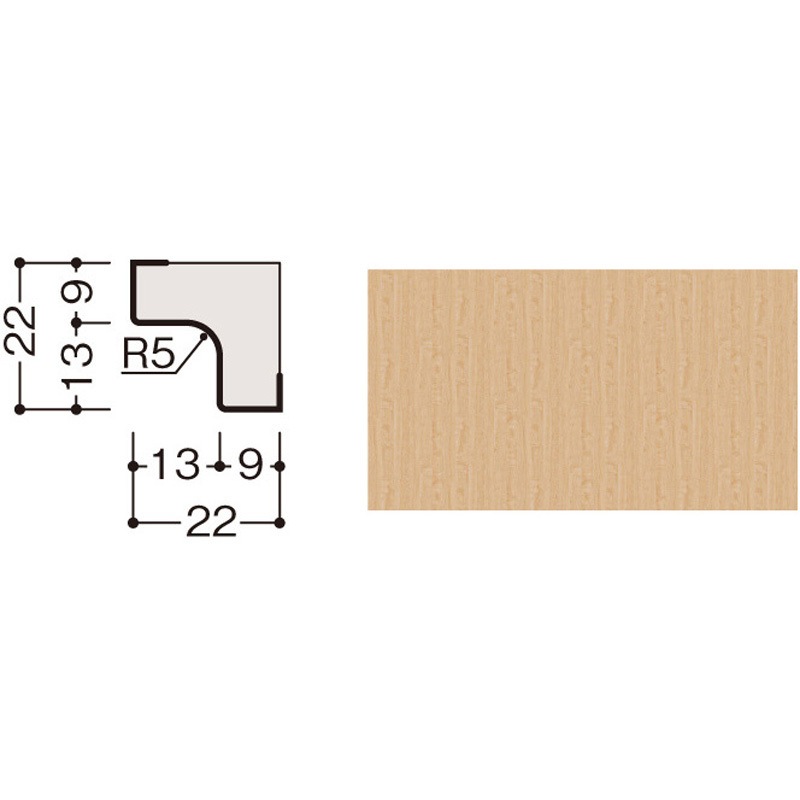 WL96-B22ML ハピアウォールベーシックタイプⅡ専用施工部材 入隅腰パネル/専用部材(縦部材) 大建工業 幅22mm長さ2730mm厚さ22mm 1箱(1本) WL96-B22ML
