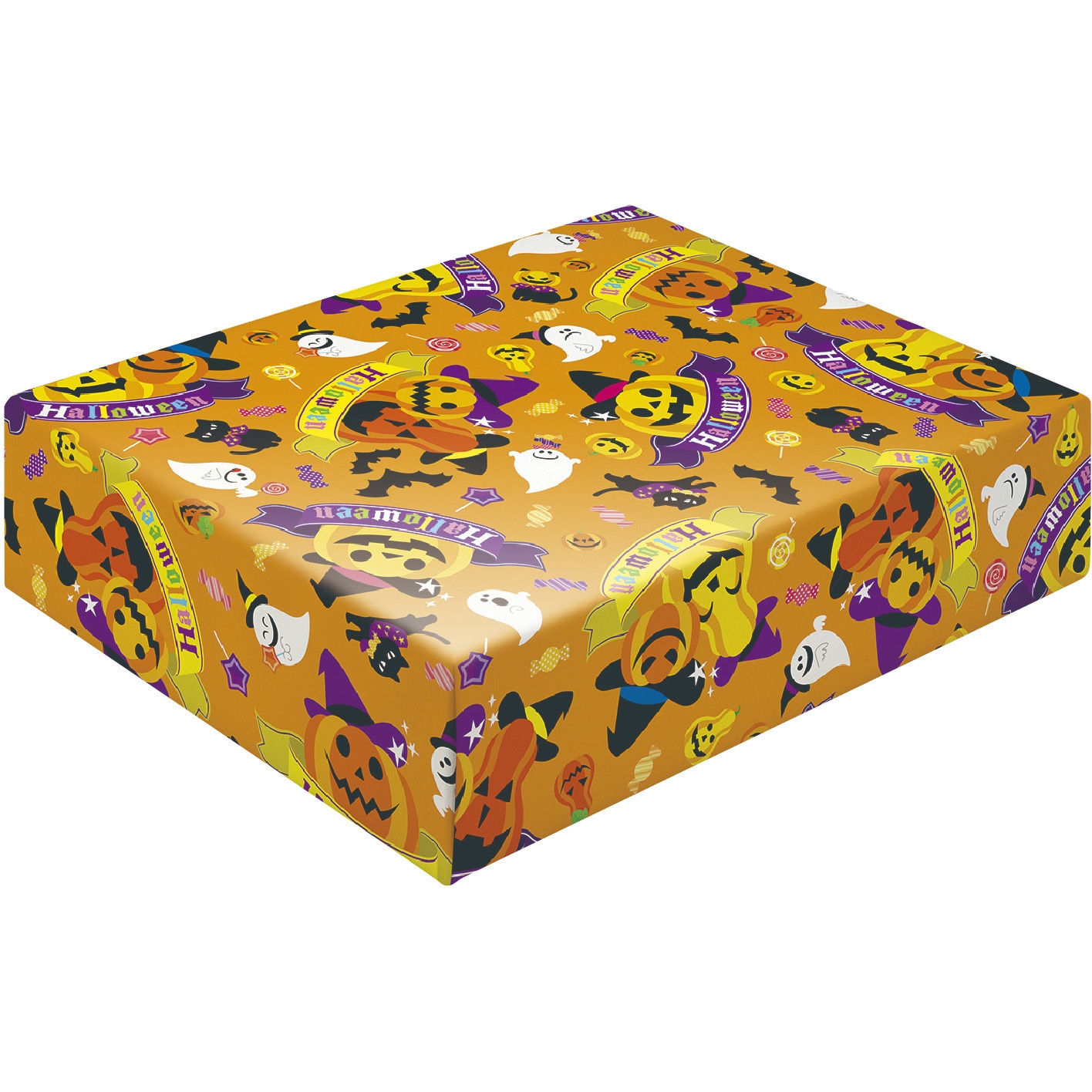 49-3921 ハロウィン柄包装紙10枚ロール 半才判 1本(10枚