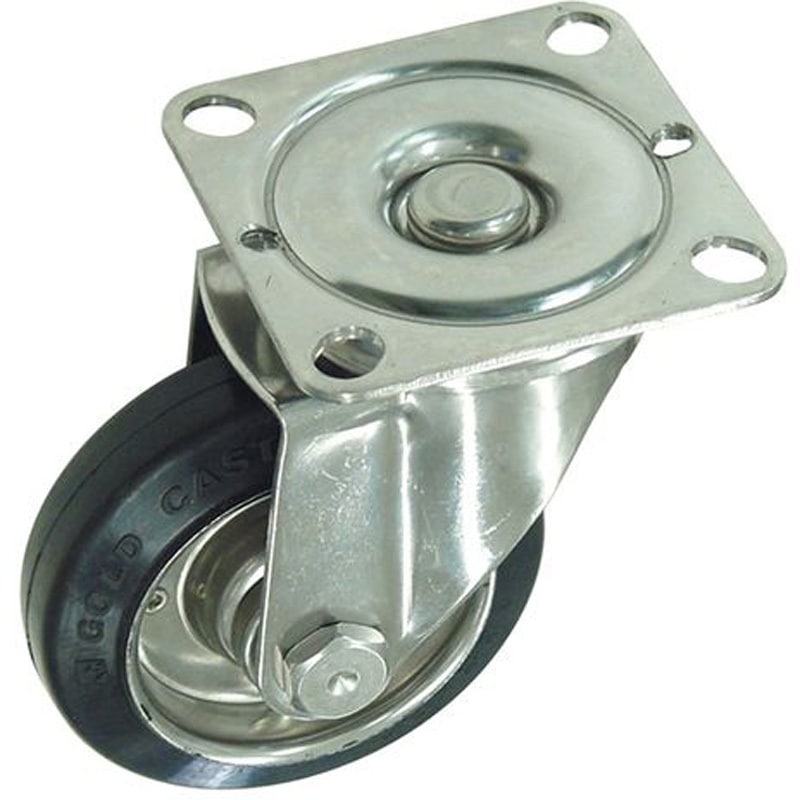 SJ-100 E SUS タツプ Φ27ステンレス製イレクターパイプ用 ステンレスキャスター 矢崎化工 自由車・ストッパー無し 車輪径100mm